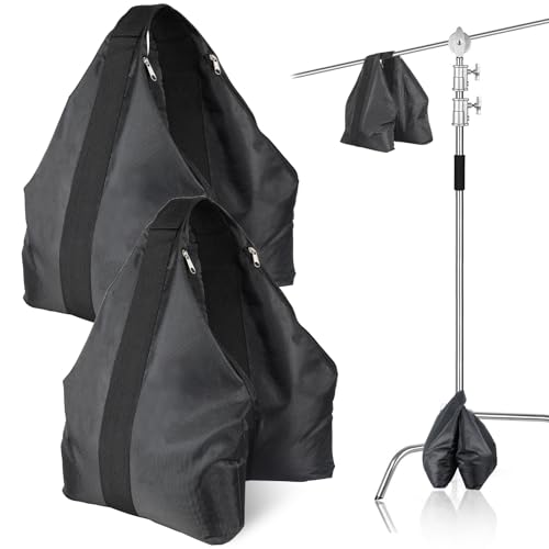 120LBS Large Sandbags Tripod Weights for Photography Set of 2, 1680D Oxford | Zipper Closure with Nylon Handle, Video Film Props Weight Sandbag for Backdrop Stand, Light Brackets, Tripods, Boom Arms