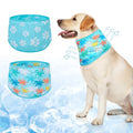 BEAUTYZOO Dog Cooling Bandana for Medium Large Dogs, 2 Pack Instant Cooling Bandanas Breathable Cooling Ice Towel Neck Wraps,Keep Dogs Cool in Hot Summer, Blue Paw L - color: Blue Paw + Tree, size: Large(Neck Girth:14-23in)