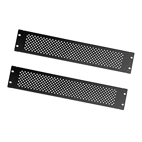 RIVECO 2U Vented Blank Panels for Rack & Cabinets Front Cover Panel 19-Inch Server & Network Rack Mount 2PCS Black - size: 2U