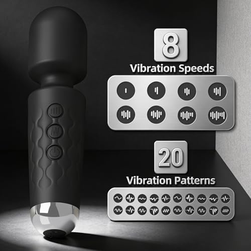 Massage Stick Portable Handheld Mini Relaxation Massage Wand,Waterproof Rechargeable,Back Neck Legs Muscles Relaxation,Home Travel,Strong Powerful Compact (Black)