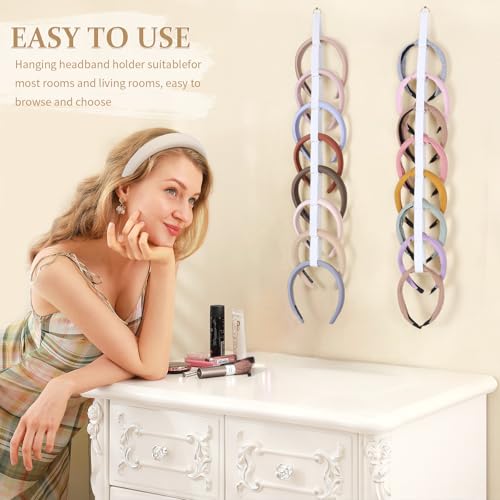 5 PCS Headband Holder Organizer for Girl,Hanging Hairband Storage for Women,White Hair Hoop Display Hair Accessories Organizer Bedroom College Dorm Decor - color: White-5pcs