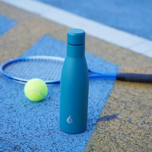 BJPKPK Insulated Water Bottle 17oz Stainless Steel Water Bottles Dishwasher Safe Reusable Metal Thermal Keep Cold and Hot,Laguna - color: Laguna, size: 17 Ounces