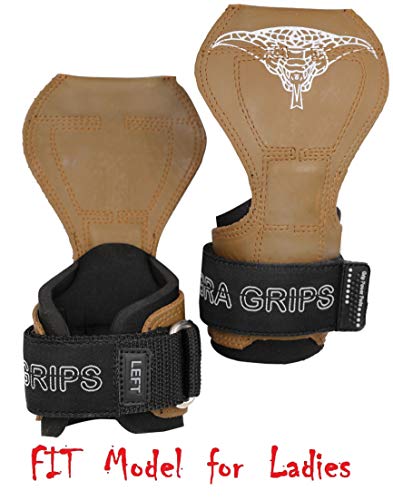 Cobra Grips Weight Lifting Gloves with Adjustable Neoprene Padded Wrist Wraps - Heavy Duty Alternative to Power Lifting Hooks for Deadlifts - color: FIT Brown Rubber, size: 4.25 - 7.0"
