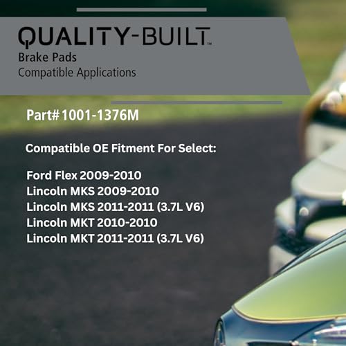 QUALITY-BUILT Front Semi-Metallic Brake Pads, Premium 1001-1376M, Compatible with 2009-2011 Ford/Lincoln (Flex, MKS, MKT) - size: BP1376-M