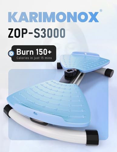 Waist Twister Machine Exercise, Ab Twist Board with Smart LED Digital Counter, Supports 300 lbs, Noiseless, Anti-Slip, Compact Portable for Home Gym Workout Equipment - color: Blue