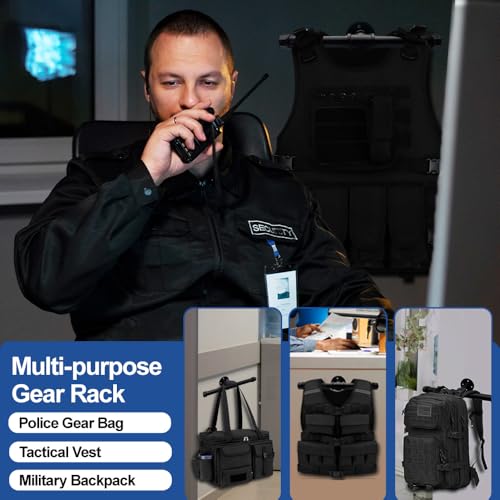 Running Weighted Vest Hanger Tactical Gear | Plate Carrier Hanger, Police Gear Rack, Wall Mount Weight Plate Holder, Heavy Duty Accessories For Backpack - size: 1 Pack