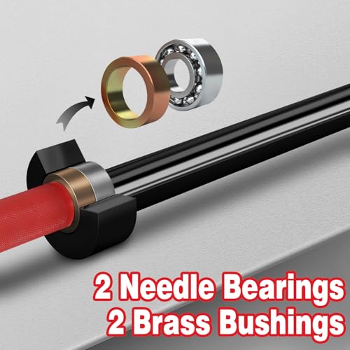 7ft Olympic Barbell for Strength Training, Olympic Weightlifting | 500 700 1000LBS Capacity, 2 Inch 45lb Weight Bar for Squat, Home Gym Fitness Equipment, Bench Press, Deadlift, Powerlifting - color: Red-500LBS