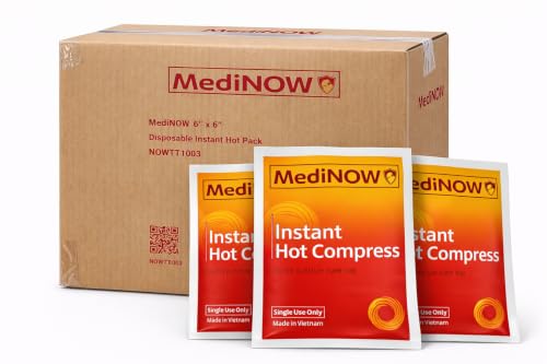 MediNOW Instant Hot Pack 6” x 6” [36 Pack] Disposable, Heat Packs for Pain Relief, Sore Muscles, Cramps, Muscle Spasms – Travel Hot Compress for Sports, First Aid - size: 6 x 6