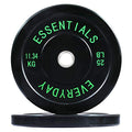 BalanceFrom Color Coded Olympic Bumper Plate Weight Plate with Steel Hub - style: 25lbs Pair, Black