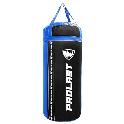 4Ft XL 135Lb Heavy Punching Kicking Bag for Adults, Boxing, MMA, Martial Arts, Muay Thai, Strength Training Equipment - color: Black / Blue, size: Unfilled