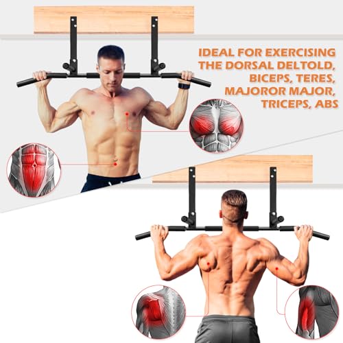 ATENTO Pull Up Bar, Chin Up Bars Ceiling Mount, Workout for Home Gym, Beam, Crossfit - Heavy-Duty, Foam Grip, Easy installation - color: Joist Mounted Pull Up Bar, Upgraded Multi-Grip
