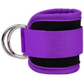 Ankle Strap Ankle Resistance Band Wrist Cuff Padded Strap Adjustable Fitness Glute Kickback D-Ring for Cable Machine Gym Foot Leg Training Brace Support 1 Pack - color: purple