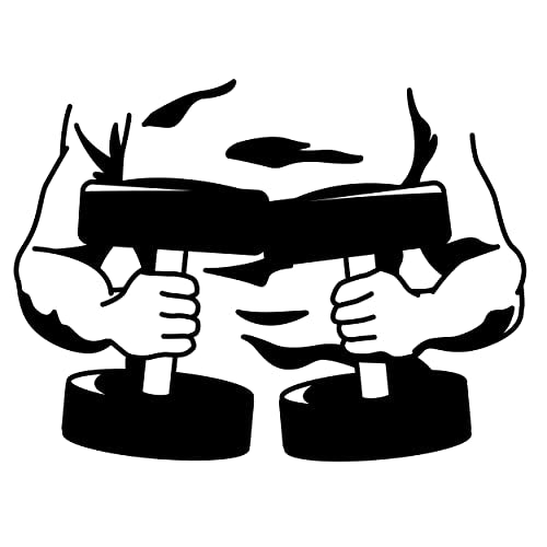 Fitness and Gym Wall Decals with Part of Sportsman Doing Exercises - Home Fitness Gym Vinyl Decals with Man Lifting Dumbbells - Window Door Wall Gym Vinyl Decal - color: Dec 10