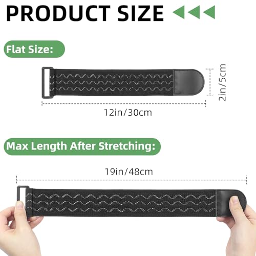 4 PCS Elastic Boot Straps, Ankle Strap Cowboy Boot Straps, Adjustable Stretch Cinch Strap with Anti-Slip Rubber & Buckle, Military Blousing Straps for Cycling Hiking Fishing Skiing Military(Black)