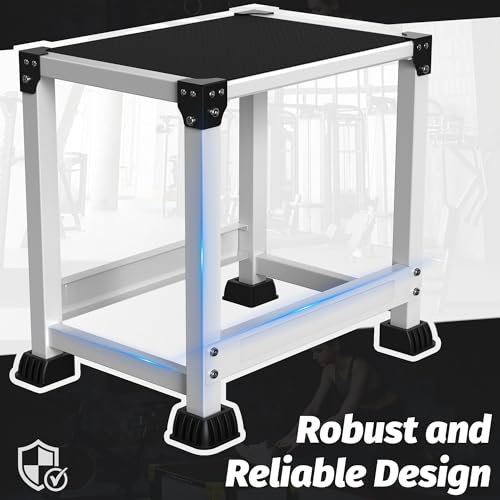 GanFindX Steel Plyo Jump Box, 12/18 Inch, White | Heavy-duty Steel Plyo Box For Home Gym. Builds Agility, Stamina, Conditioning & Strength. - size: 12 Inch