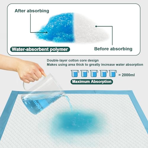 BIGGMED 100 Count Incontinence Bed Pads 40'' x 36'' Tear-Resistant Disposable Underpads Heavy Duty Chucks Pads for Adults, Kids & Elderly | Protection Pads for Bed, Sofa, and Chair - size: 40"x36"- 100 Count (Tear-resistant)