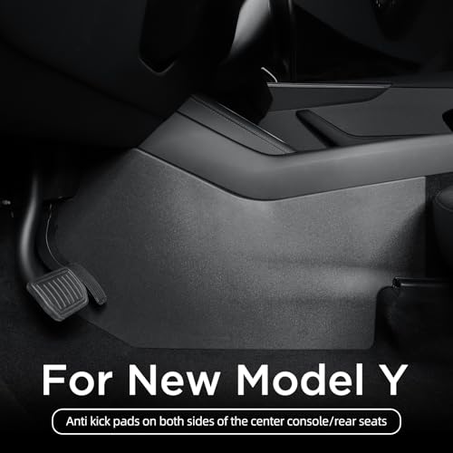 LUCKEASY Center Console Anti-kick Pad for Tesla Model Y Juniper 2026 2025 | 2026 Juniper Accessories, Premium & Performance, Not Fit Standard, All-Weather TPE Mat, Anti-Scratch, Black - size: Center console anti-kick pad 2PCS