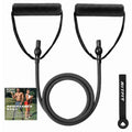 RitFit Single Resistance Exercise Band with Comfortable Handles - Ideal for Physical Therapy, Strength Training, Muscle Toning - Foam Padding Door Anchor and Starter Guide Included - size: 25-30lbs