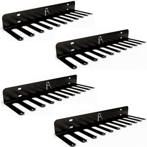 IRON AMERICAN USA Omega Beast Gym Storage Rack 11-Hook Heavy-Duty Gym Wall Organizer Gym Caddy Hanger - Gym Accessory Storage - Resistance Bands, Jump Ropes, Barbells, Lifting Belts, Cable Attachments - 4pk - style: OMEGA BEAST RACK (4-PACK)