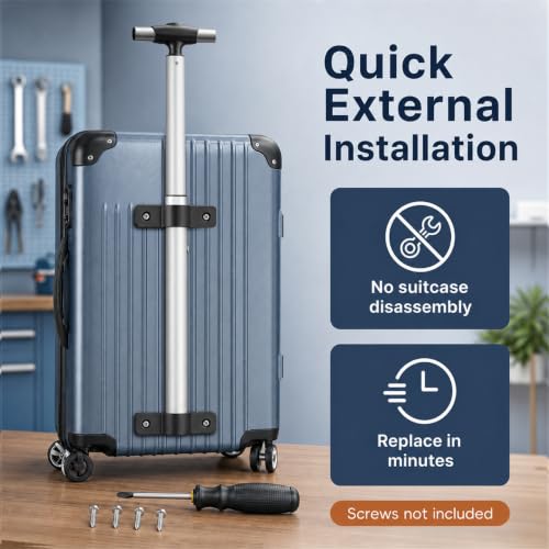 Travel Suitcase Telescopic Handle Luggage Replacement Single Rod Replacement Telescopic Handle Aluminum Luggage Telescoping for Most
