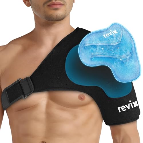 REVIX Shoulder Ice Pack for Rotator Cuff and Arm, with Removable Gel Pack, XL, Reusable Gel Cold Pack Wrap, 30-Minute Lasting Cooling, Flexible Fit for Recovery, Workout Relief & Daily Comfort - size: XL, style: With Removable Gel Pack