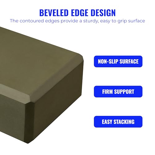 3 in Foam Bulk Yoga Blocks, 10 Pack - color: Olive Green