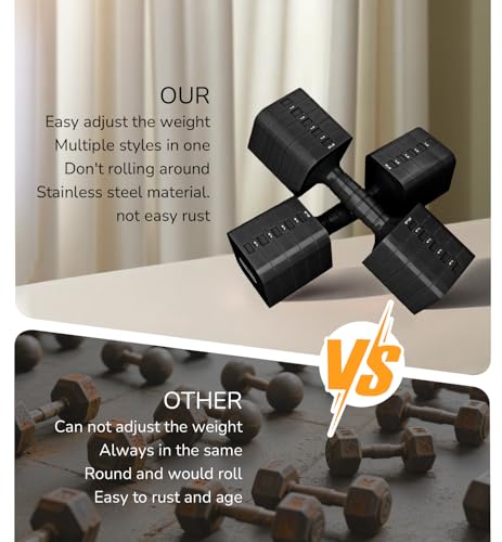 5-in-1 Adjustable Dumbbell Set for Women Men 10 lb Each | Dumbbells Set of 2, Free Weight Set at Home Gym, Locking/TPU Soft Handle for Exercise & Muscle Toning Weight Loss - color: Black