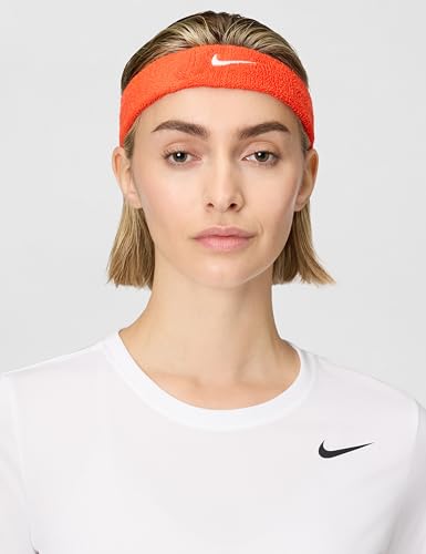 Nike Unisex Adult Swoosh Classic Headband - color: Team orange/white