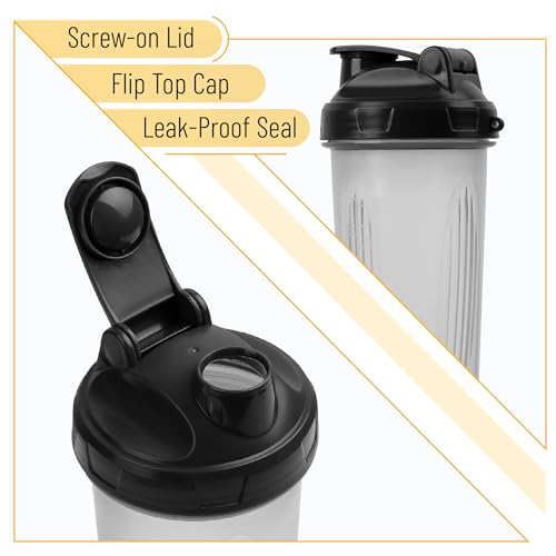 Mr. Pen- Shaker Bottles for Protein Mixes, 28 oz | Leak Proof Shaker Cups with Stainless Steel Wire Whisk Ball for Protein Shakes and Pre Workout, Fathers Day Gift - color: Clear 1