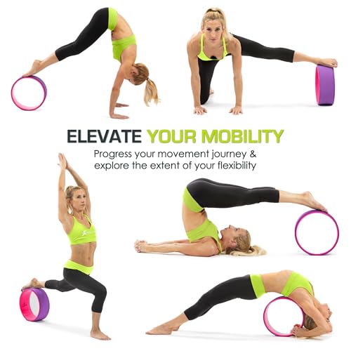 ProsourceFit Yoga Wheel Prop 12” for Improving Yoga Poses, Backbends, Flexibility, Balance, Stretching, Relaxation - color: Purple/Pink