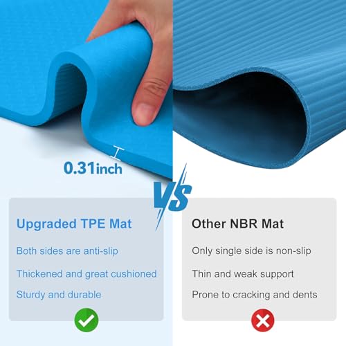 WATBKHE Gymnastics Bar Adjustable & Foldable Training Kip Bar with Rings and Mats, Sturdy Gymnastics Horizontal Bar, Gymnastics Equipment for Home Practice, Blue