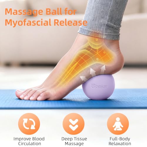 Massage Lacrosse Balls for Myofascial Release, Trigger Point Therapy and Yoga Therapy, Foot Massage Ball to Relieve Plantar Fasciitis Purple - color: Purple