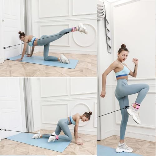 Ankle Strap Ankle Resistance Band Wrist Cuff Padded Strap Adjustable Fitness Glute Kickback D-Ring for Cable Machine Gym Foot Leg Training Brace Support 1 Pack - color: pink