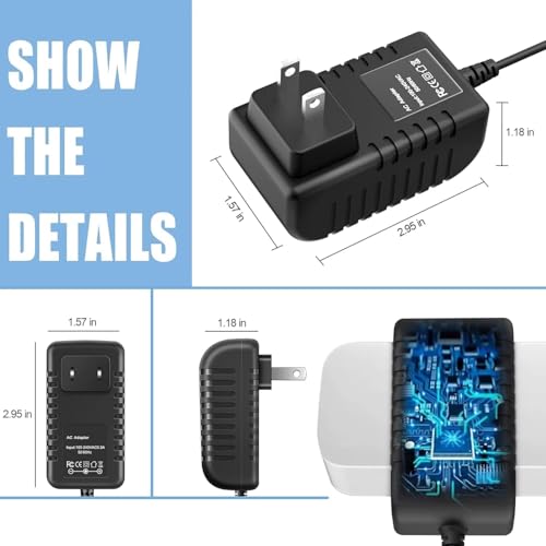 AC Adapter Charger Compatible with TB12 VPLI-RED-02A Vibrating Pliability Massage Foam Roller