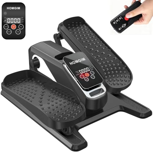 HOMGIM Under Desk Elliptical Machine - Quiet Motorized Leg Exerciser with Smart Remote, 12-Speed Manual Programs Auto/3 Auto Programs LCD Display & Bidirectional Motion for Home/Office