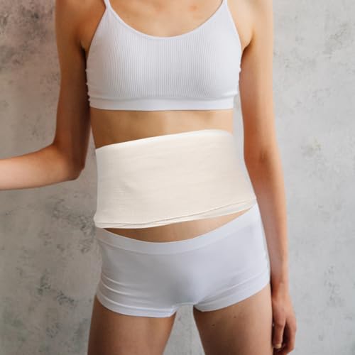 OUNONA Cotton Postpartum Belly Bandage Wrap for Women Wide Elastic Abdominal Binder Maternity Waist Compression Support for Postpartum Recovery - size: 2 Rolls
