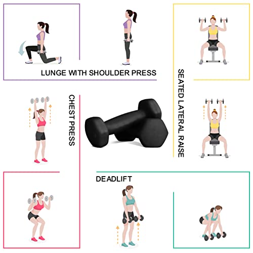 Balelinko Home Gym Equipment Workouts Strength Training Weight Loss Pilates Weights Yoga Sets Weights for Women, Men, Seniors and Youth - color: Black, style: 7 LB, Pair
