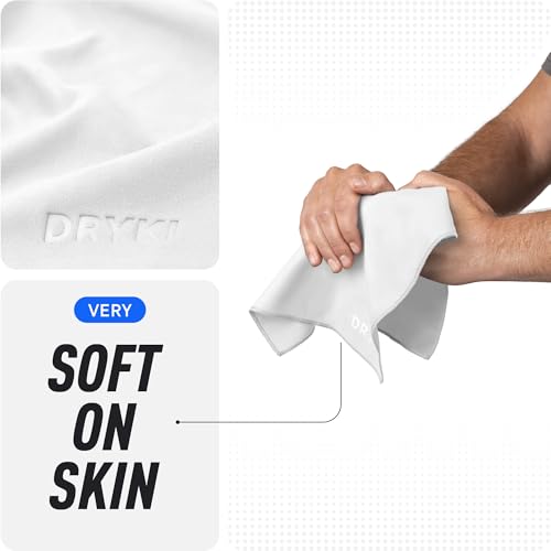 DRYKI Pocket-Sized Sweat Towels - The Original Sweat Absorbing Handkerchiefs - Quick-Dry Microfiber Sweat Rags for Face, Hands, & Body - Men & Women - Gym, Sports, and Work (White: 5 Pack) - color: *Ultra White