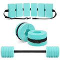 Soulchen Pool Exercise Set Including Long Aquatic Exercise Dumbbells,Pool Ankle Weights,Swim Belt,Water Aerobics Water Aerobics Equipment Set for Full Body Swim Training Kit - color: Blue Green, size: Middle