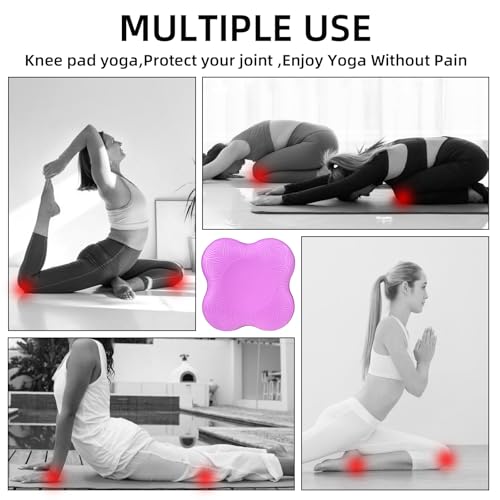 2 packs Yoga Knee Pad Mats Extra Thick for Knees Elbows Wrist Hands Head Foam Pilates Kneeling pad Yoga Knee Cushion Thick Exercise Pads for Knees Elbows Wrist Hands Head Foam Pilates Kneeling pad，Support Foam Pads for Women and Men - color: Pink Purple