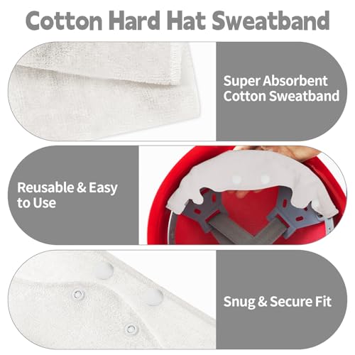 Hard Hat Sweatband, 9 Pack Hardhat Sweatband, Cotton Liner Hard Hat, Washable Sweatband for Hard Hats, Reusable Sweat Liners for Helmet Users - color: Gray