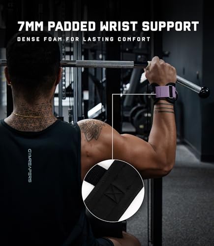Gymreapers GripLink Lifting Straps – Heavy Duty D-Ring Weight Lifting Wrist Straps with Anti-Slip Silicone Grip Beads, Adjustable Support for Deadlifts, Powerlifting, Cable Machines & Gym Training - color: Lilac