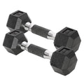 Yes4All Chrome/Rubber Grip Encased Hex Dumbbells – Hand Weights With Anti-Slip 10-30 LBS Pair - color: A. 05lbs - Pair, style: Rubber Grip