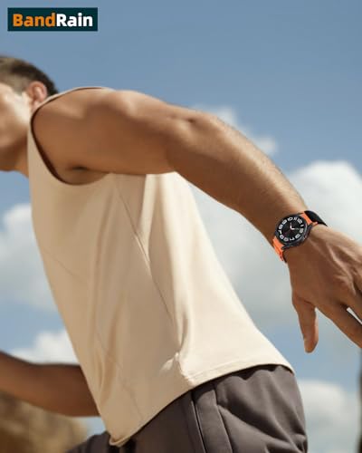 One Click Alpine Loop Bands Compatible with Samsung Galaxy Watch 7 Band/Galaxy Watch 6 4 5 FE Band 40mm 44mm/Watch 6 4 Classic 47mm 43mm 42mm 46mm/5 Pro 45mm, 20mm No Gap Nylon Sport Strap for Men - color: 9#Black Orange