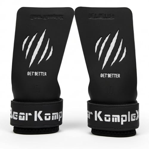 Bear KompleX Black Diamond No Hole Grips for - Lightweight, High Performance Weightlifting Grips, Protect Hands and Provides Comfort - Great for Cross Training, Powerlifting - size: Large