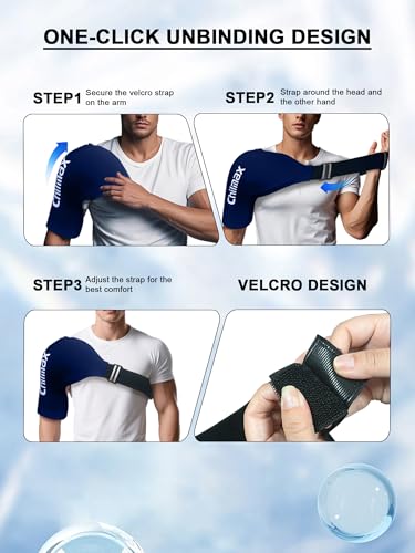 Shoulder Ice Pack Rotator Cuff & Arm Cold Therapy Wrap, Reusable Hot and Cold Gel Brace Sleeve for Shoulder Injuries, Surgery Recovery, Pain Relief for Men & Women (Large Blue) - color: Large Blue