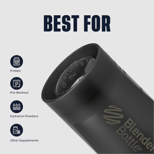 BlenderBottle Classic V2 Shaker Bottle Perfect for Protein Shakes and Pre Workout, 28-Ounce, Grey/Black, Black Shadow - color: Black Shadow, size: 28 Ounces