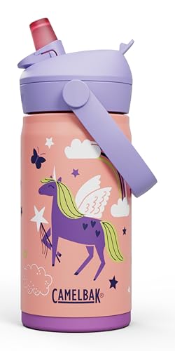 CamelBak Thrive Flip Straw Kids Bite Valve Stainless Steel Water Bottle Magic Unicorns, 12oz - color: Magic Unicorns