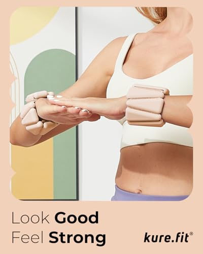 Pilates Weight | Wrist & Ankle Weights for Women | Weighted Bangles | 1LB/ 2LB Each (Set of 2) - color: Sand, size: 1 LB