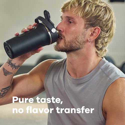 Hydro Flask Shaker Bottle – Insulated Stainless Steel Gym Bottle for Pre Workout & Protein 24 Oz Dew - color: Dew Blue